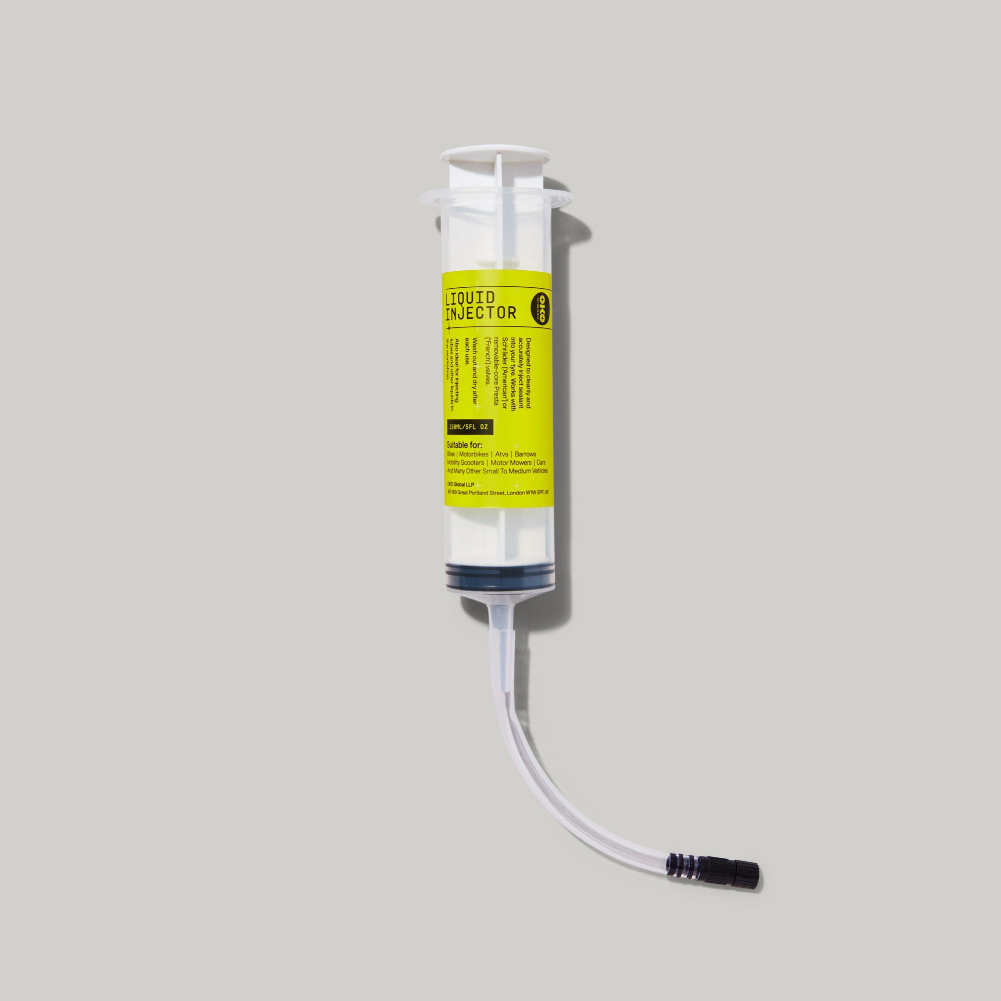 OKO Tyre Sealant Injector — 150ml reusable syringe with 5ml graduations