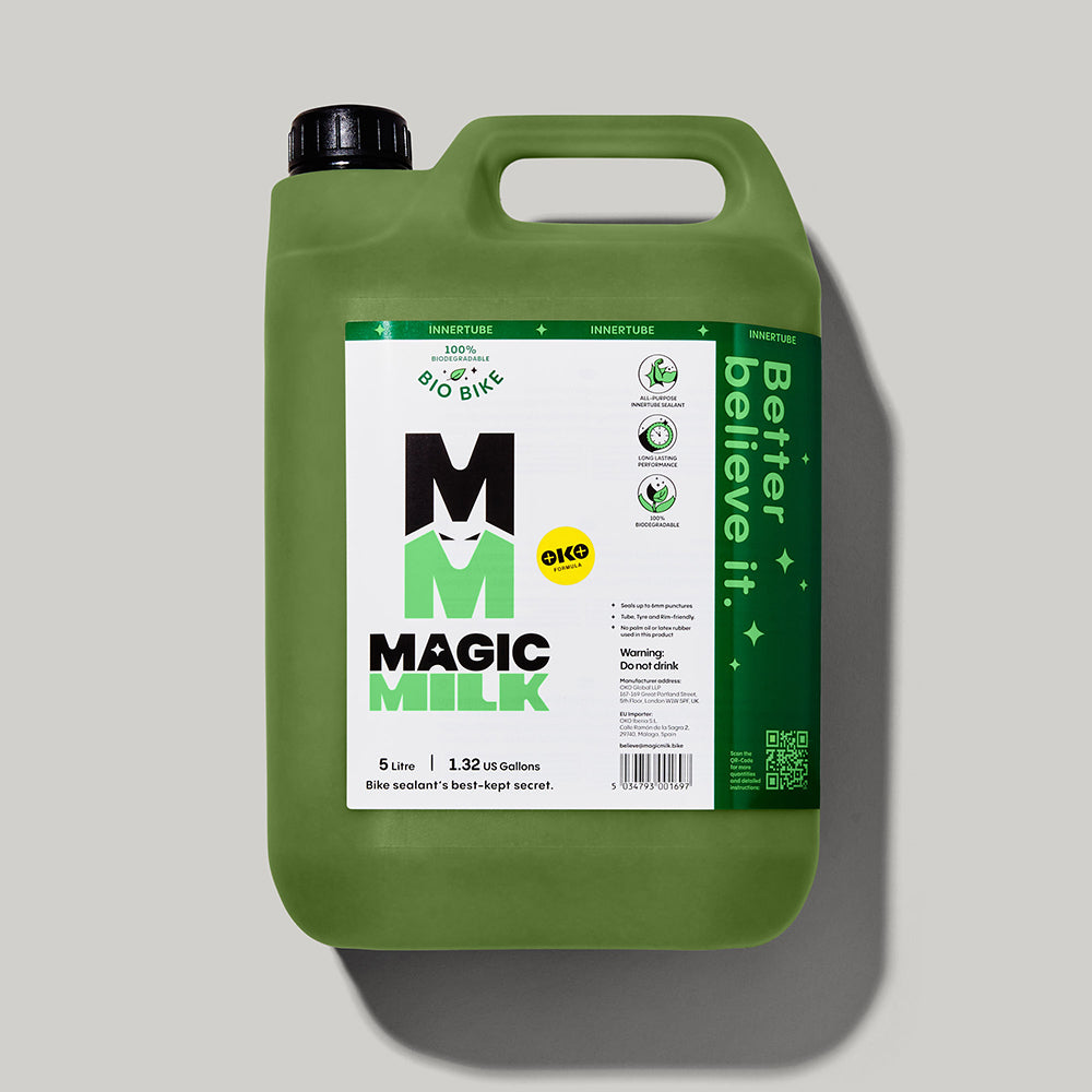 Magic Milk Innertube BioBike sealant bottle — front view