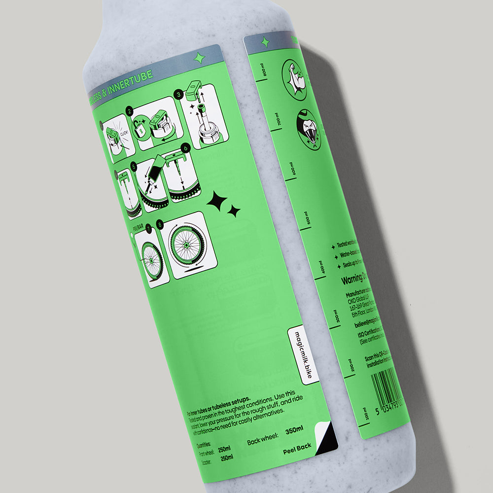 Magic Milk Off-Road Moto sealant bottle — back view