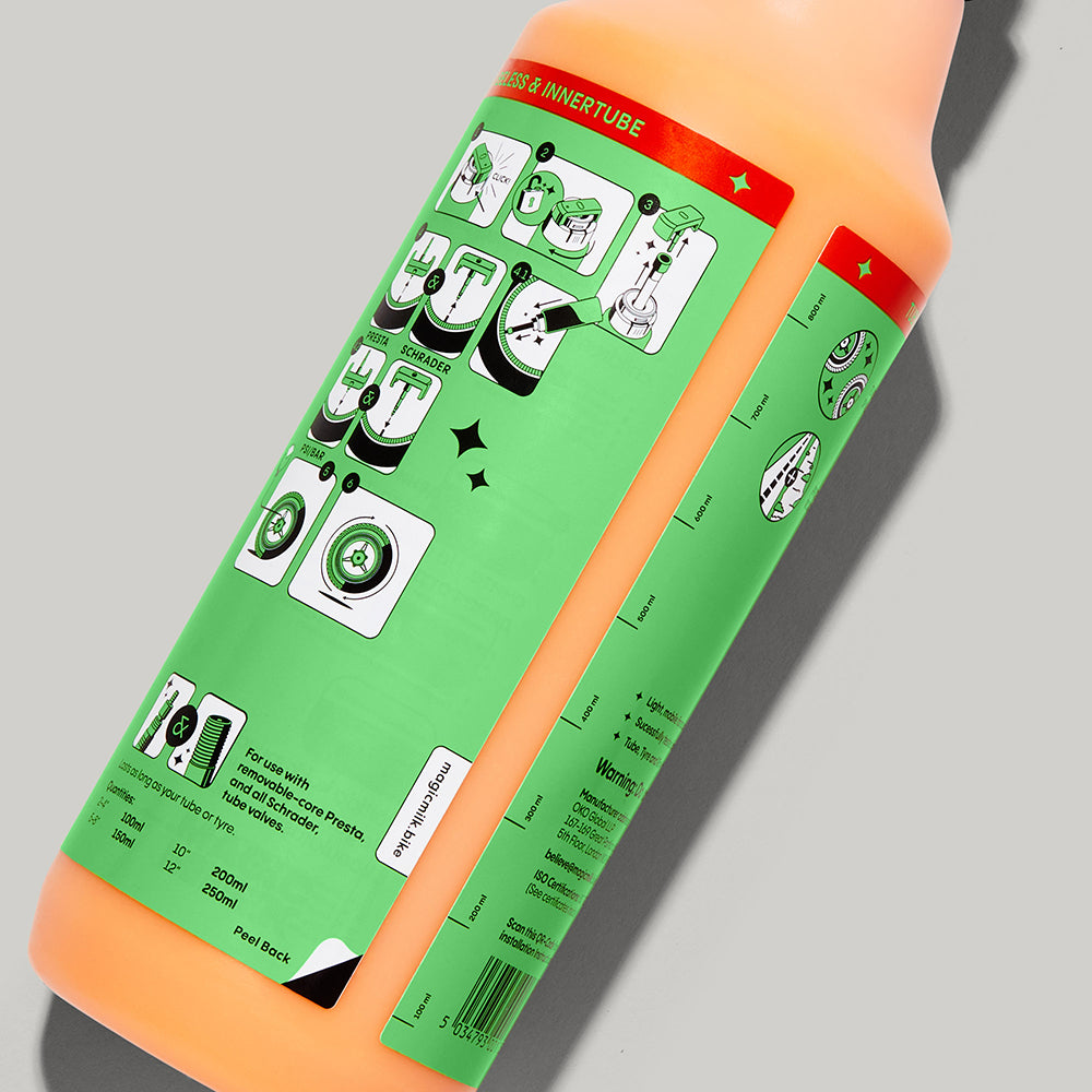 Magic Milk e-Scooter sealant bottle — back view