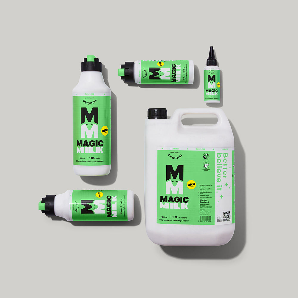 Magic Milk Tubeless Original sealant — full bottle range