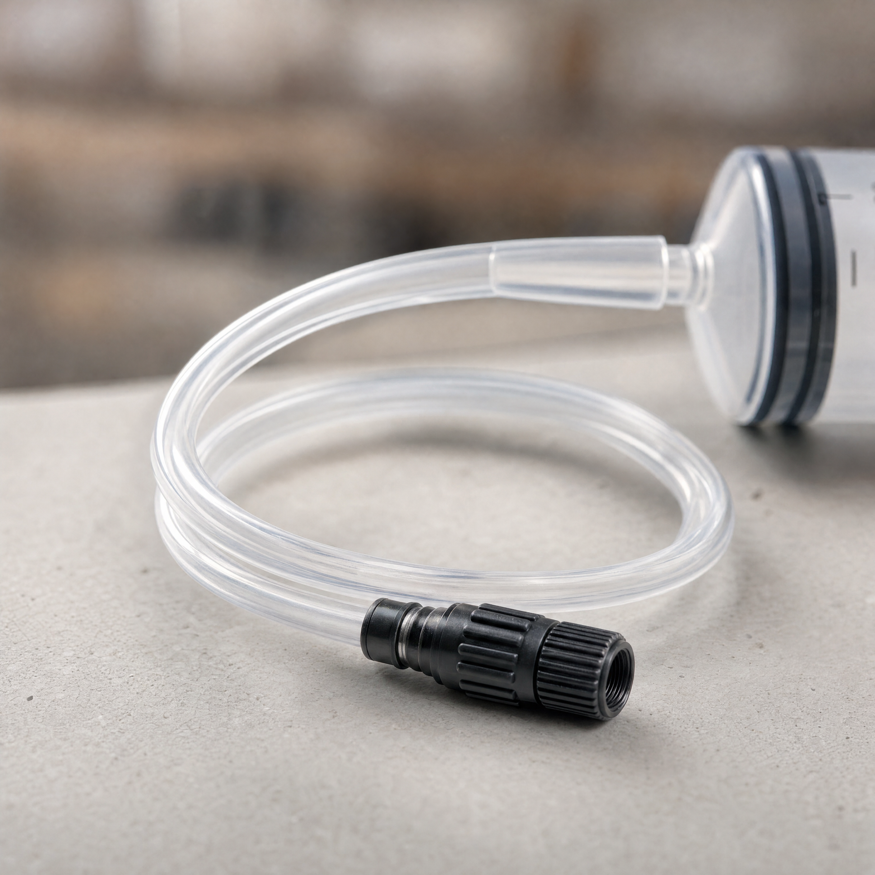 Magic Milk Tyre Sealant Injector — tube and Presta adapter detail