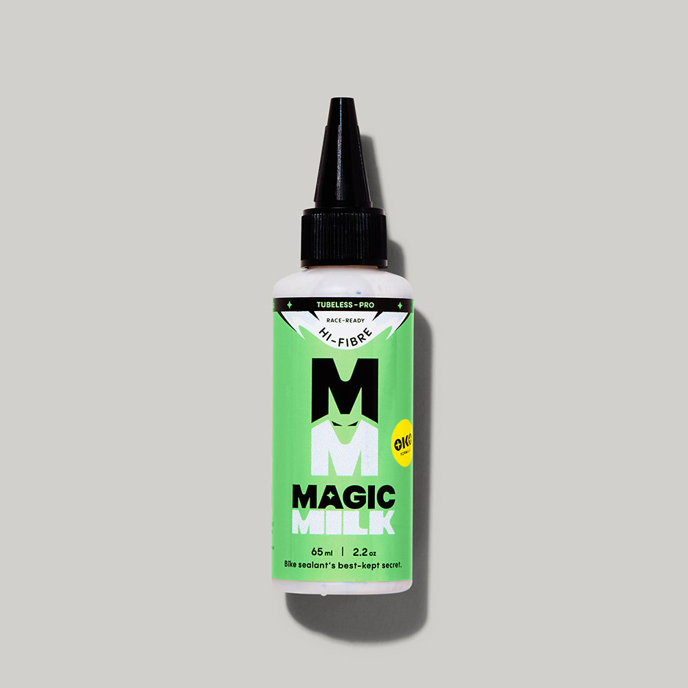 Magic Milk Tubeless-Pro Hi-Fibre sealant bottle — front view