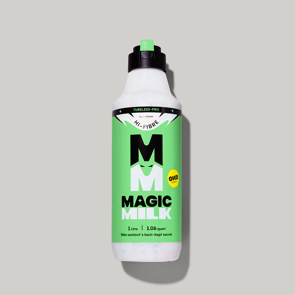 Magic Milk Tubeless-Pro Hi-Fibre sealant bottle — front view