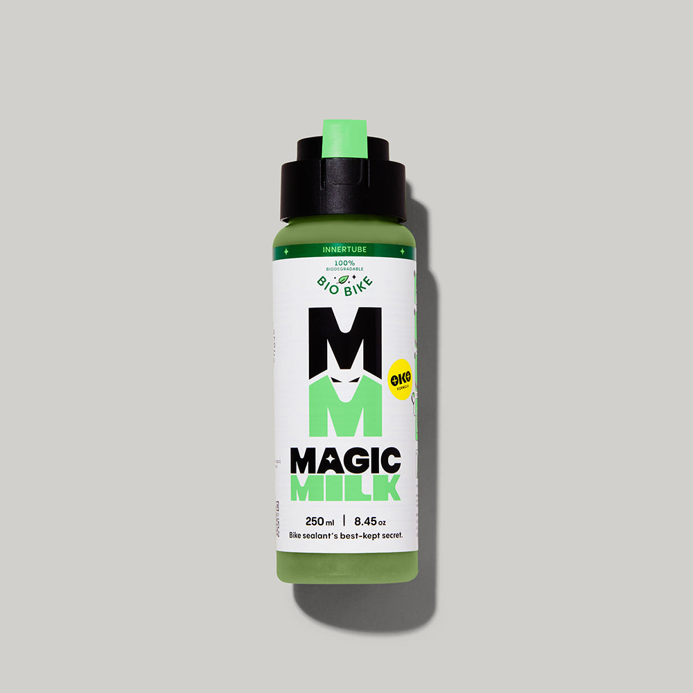 Magic Milk Innertube BioBike sealant bottle — front view