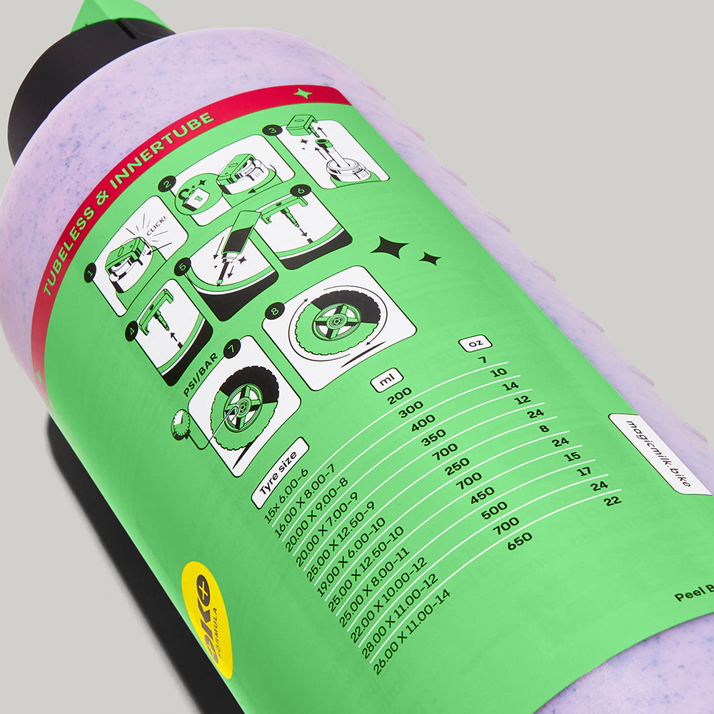 Magic Milk Quad & ATV sealant bottle — back view