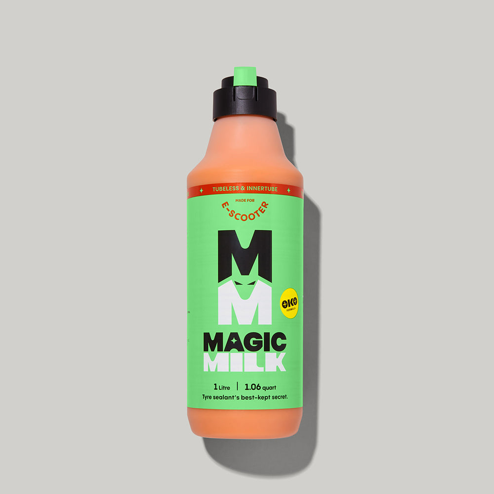 Magic Milk e-Scooter sealant bottle — front view
