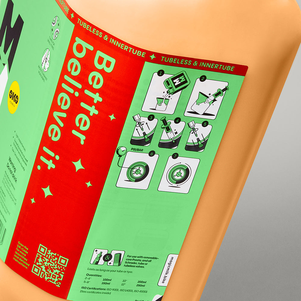 Magic Milk e-Scooter sealant bottle — back view